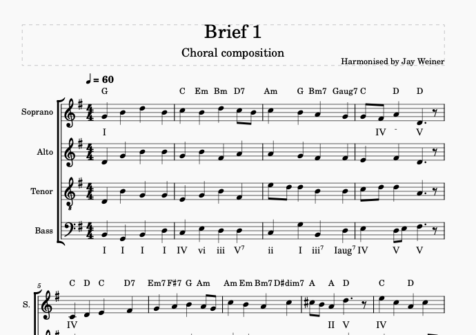 Brief 1 – Harmonising a Chorale